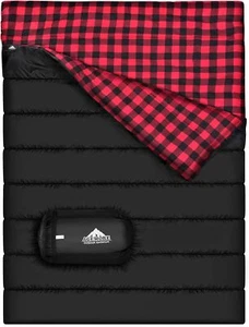 Cotton Flannel Double Sleeping Bag for Camping, Backpacking Or Hiking. - Picture 1 of 6