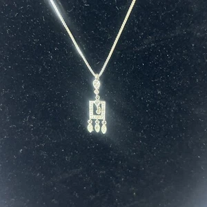 Dazzling 925 Sterling Silver CZ Pave Small Chandelier Pendant & Necklace - Picture 1 of 4
