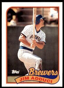 1989 Topps Baseball Card Jim Adduci Milwaukee Brewers #338
