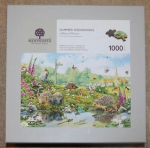 WENTWORTH 1000 PC WOODEN JIGSAW PUZZLE - SUMMER HEDGHOGS - NEW IN BOX - Picture 1 of 5