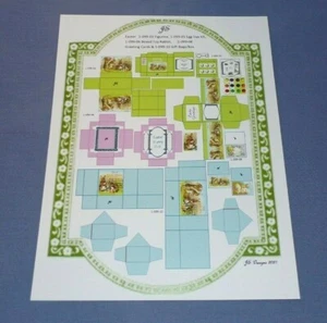8,5x11 Druckbogen Puppenhaus Miniatur DIY Osterhase Hase Korb Eier Boxen - Bild 1 von 1
