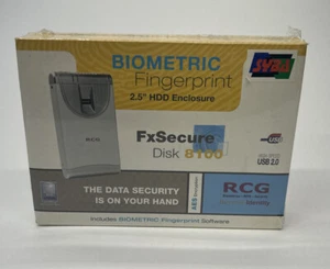RCG Biometric Fingerprint USB 2.0 2.5" SATA HDD Enclosure FXSecure Disk 8100 - Picture 1 of 3