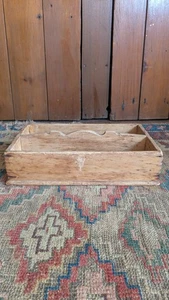 Antique Early Primitive Wood Dry Tote Cutlery Carrier 12.25" - Picture 1 of 10