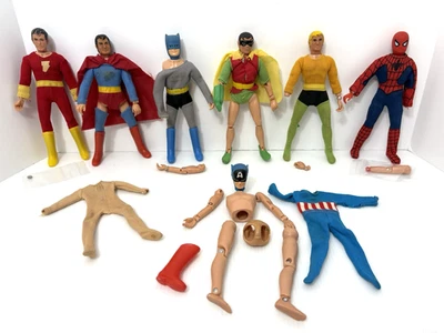 Винтаж 70-х Mego 8 дюймов Shazam Superman Batman Robin Aquaman Spiderman Captain America - Изображение 1 из 4