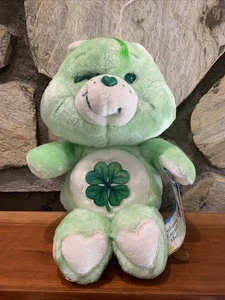 Vintage 1980s Kenner Good Luck Care Bear Green plush with Four Leaf Clover 13" - Picture 1 of 10