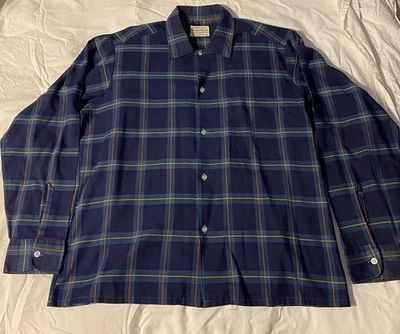 Camisa Royal Coach Vintage Años 70 Western Dad Azul Cuadros Grande Foto 1 de 4
