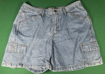 Pantalones cortos de carpintero cargo de mezclilla ligera vintage para mujer talla 12 Foto 1 de 4