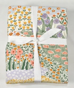 West Elm Kids Flower Field Sheet Set Queen Floral Multicolor 4 Piece Cotton NWOT - Picture 1 of 13