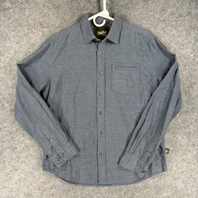 Howler Bros Shirt Mens Small Blue Gray Long Sleeve Button Front Speckled - Image 1 of 4