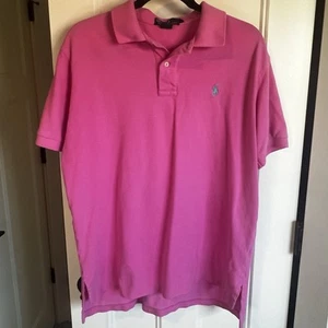 Polo Ralph Lauren Hombre Rosa Polo Grande Azul Caballo 100% Algodón Preppy - Imagen 1 de 5