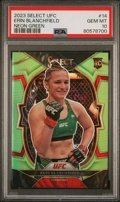 2023 Panini Select UFC Erin Blanchfield RC Neon Green PSA 10 Gem Mint - Image 1 of 2