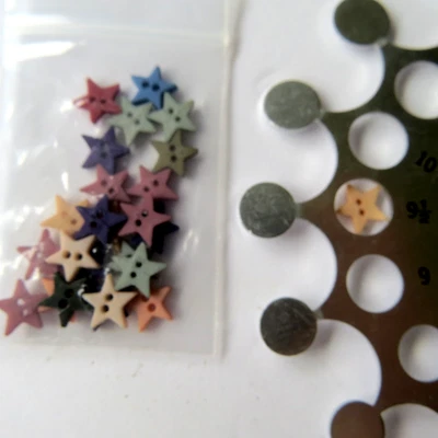 25 Mini Star Buttons  Color Mix  Cross stitch Accent Craft Lot 9  3/8" - Image 1 of 2