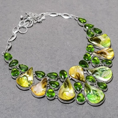 Ожерелье из зеленого перидота с перидотом модный подарок ювелирные изделия 18 дюймов SR 7021 - Изображение 1 из 4