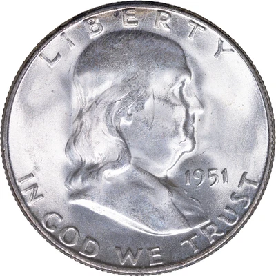 1951-S 50c Franklin Half Dollar ~ Uncirculated - Image 1 of 2