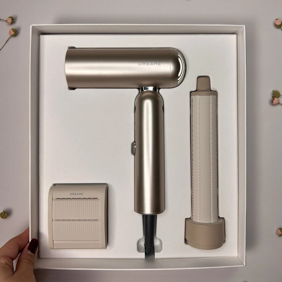 Dreame Pocket Titanium Gold High-Speed Hair Dryer + 2 Nozzles (Used) - Image 1 of 4