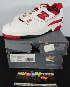 New Balance 550 White Red Black Sneakers Shoes Retro Mens Size 10.5 BB550SE1 New - Picture 1 of 10