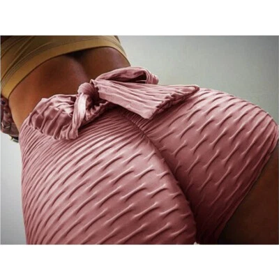 Pantalones cortos de yoga cintura alta push up cinta burbuja deportes entrenamiento ropa deportiva pantalones EE. UU. Foto 1 de 2