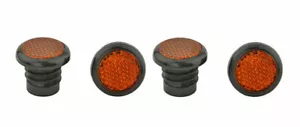 NEW ABSOLUTE GENUINE HANDLEBAR GRIPS END PLUGS WITH REFLECTOR IN BLACK SOLD IN 4 - Picture 1 of 1
