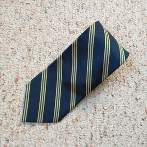 BROOKS BROTHERS 346 Pure Silk Necktie Rep Tie Blue Gold Striped USA 3.75x59" - Picture 1 of 7
