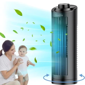 13'' Tower Fan, Bladeless Desk, Quiet Cooling, 70° Oscillation Table Fan - Picture 1 of 10