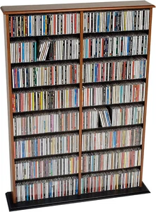 Prepac 2 Column Display Cabinet Media Storage, 38.75" Wide, Cherry - Picture 1 of 12