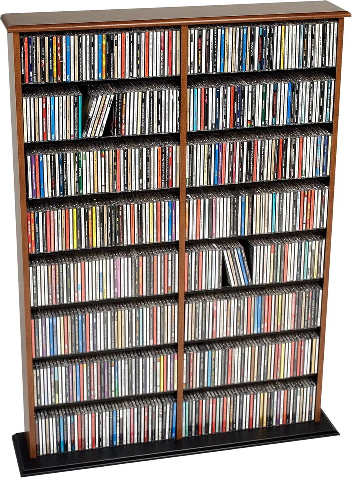 Vitrina de almacenamiento multimedia Prepac de 2 columnas, 38,75" de ancho, cereza Foto 1 de 4