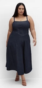 CITY CHIC DENIM CORSET DRESS (SOLD OUT) - DK DENIM $139.95 SIZE M -LIMITED ED - Picture 1 of 5