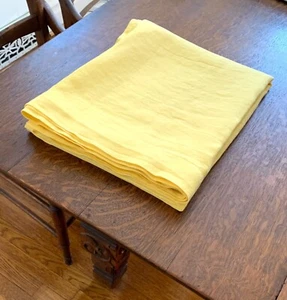 Crate & and Barrel HELENA LINEN TABLECLOTH- YELLOW 60" x 90" NWT- Spring/Summer! - Picture 1 of 8