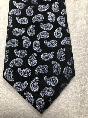 CORBATA NAUTICA HOMBRE NEGRA CON GRIS AZUL PAISLEY 3,5 X 58 Foto 1 de 4