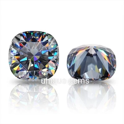 5x5MM Fancy Gray Cushion Cut VVS1  Diamond Premium Clarity Loose Gems 2 Pcs - Image 1 of 4