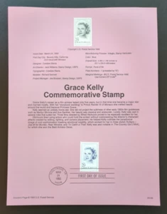 29c Grace Kelly 1993 SOUVENIR PAGE SCOTT # 2749 SP1038 - Picture 1 of 1