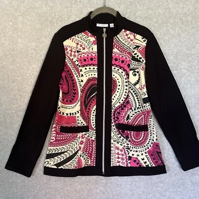 Chaqueta Susan Graver Weekend Mujer’s XS Floral Estampado Paisley Cremallera Salón Elastizada Foto 1 de 4