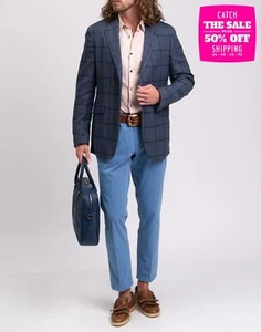 RRP €495 HACKETT Wool Blazer Jacket Size 42R / 52R / L Single-Breasted Check - Imagen 1 de 7