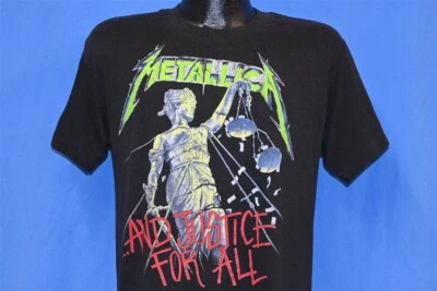 Camiseta vintage años 80 METALLICA AND JUSTICE FOR ALL TOUR 88-89 METAL ROCK BAND M Foto 1 de 4
