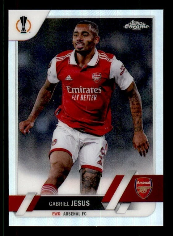 2022-23 Topps Chrome UEFA Club Competitions Refractor #38 Gabriel Jesus Arsenal - Image 1 of 2
