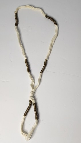 OFF WHITE Collana colore oro dettaglio lungo filo bianco sporco