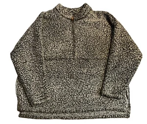 Time & Tru Sweater Womens Size 3X Sherpa Pullover Black/gray 1/2 Zipper Soft EUC - Picture 1 of 4