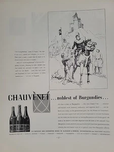 1935 Chauvenet Burgunder Wein Glück Zeitschrift Print Werbung Ritterburg - Bild 1 von 2