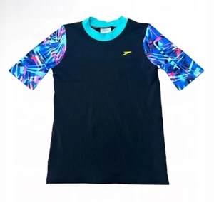 Top de natación Speedo Endurance para niños Rashie Rash talla 10 negro usado en excelente estado manga corta DZ - Imagen 1 de 7