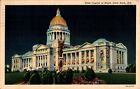 State Capitol At Night, Little Rock, Arkansas Ar Linen 1942 Postcard