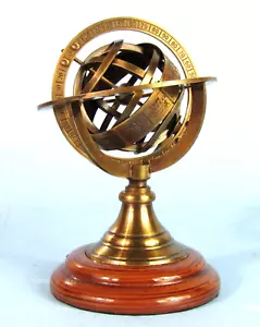 MINIATURA ESFERA ARMILAR LATÓN 5.5" INSTRUMENTO ASTRONÓMICO G. GOBILLE PARIS - Imagen 1 de 8