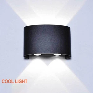 4W LED Wall Lamp Sconce Waterproof Up Down In/Outdoor Garden Porch Light Black - Picture 1 of 8