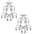 Litecraft Light Shade Easy Fit Crystal Effect Ceiling Lampshade Chrome - 2 Pack 