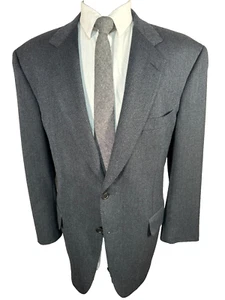 SAMUELSOHN Mens Navy Blue Wool CLASSIC FIT Sport Coat Blazer Jacket SIZE 44R - Picture 1 of 9