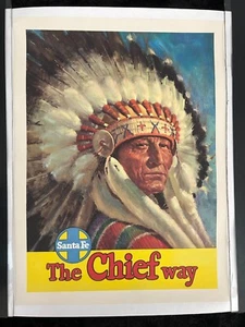 Póster "THE CHIEF WAY" Santa Fe Railway -Original -FORRADO DE LINO - 24"hx18"w - Imagen 1 de 6