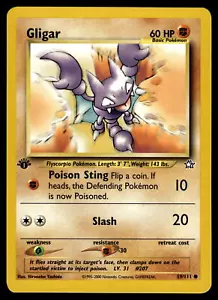 First Edition Gligar #059/111 Neo Genesis Pokemon Near Mint or Better - Picture 1 of 2