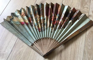 FAB VINTAGE LARGE 25” SOUVENIR OF SPAIN FOLDING HAND/WALL DISPLAY FAN - TLC - Picture 1 of 9