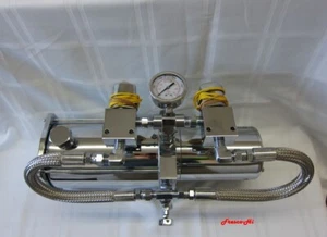 Lowrider Hidráulica Cromo 1 Bomba 2 Volquetes, #9 Engranaje, Bloque 1/2", Manómetro, Chevy, Nuevo - Imagen 1 de 9