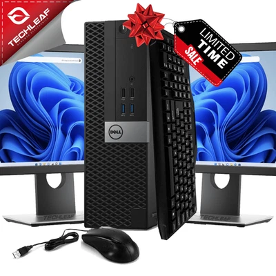 Dell Desktop PC i5, up to 32GB RAM, 3TB SSD, 22" LCDs, Windows 11/10 Pro - Image 1 of 3