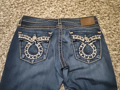 Pantalones de mezclilla Big Star para mujer 32L 32 largos lavado oscuro Liv ajustados bota solapa bolsillo algodón Foto 1 de 4